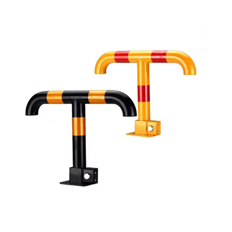 สีแดง/สีเหลืองสีเตือน Heavy-Duty Anti-Pry Anti-Collision สามเหลี่ยมล็อคที่จอดรถด้วยตนเอง