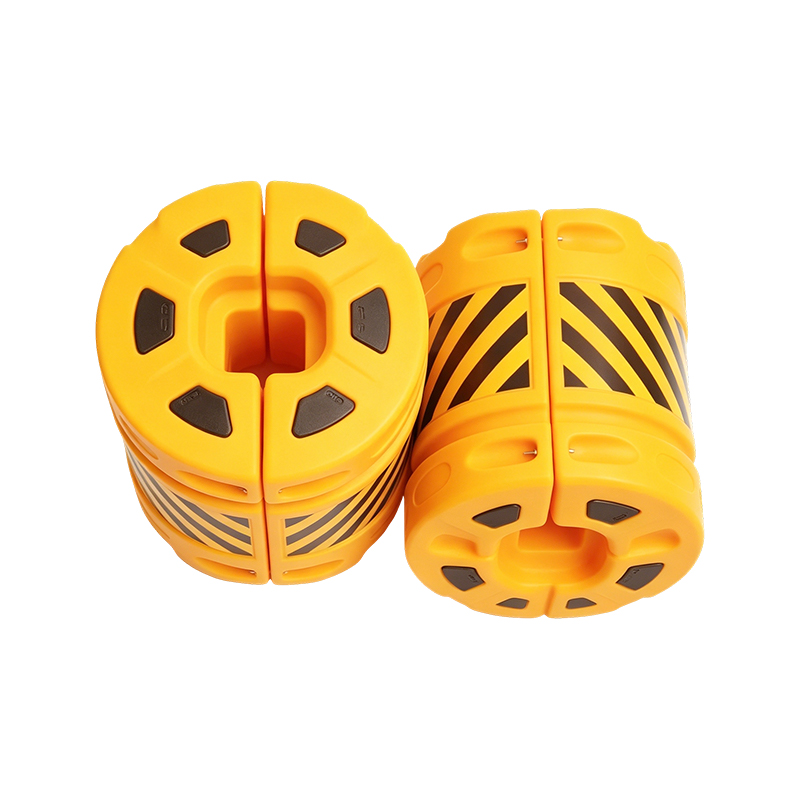 กระบอกป้องกันการกระแทกจราจร HDPE แบบรวมโมดูลาร์พร้อมแผ่นสะท้อนแสง