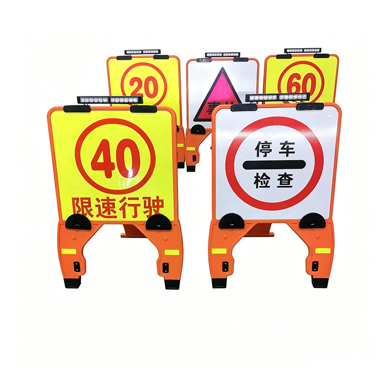ป้ายจราจรแบบขยายได้ทรงสี่เหลี่ยมพลาสติก HDPE แบบพกพาพร้อมคลิปเปลี่ยนด่วน