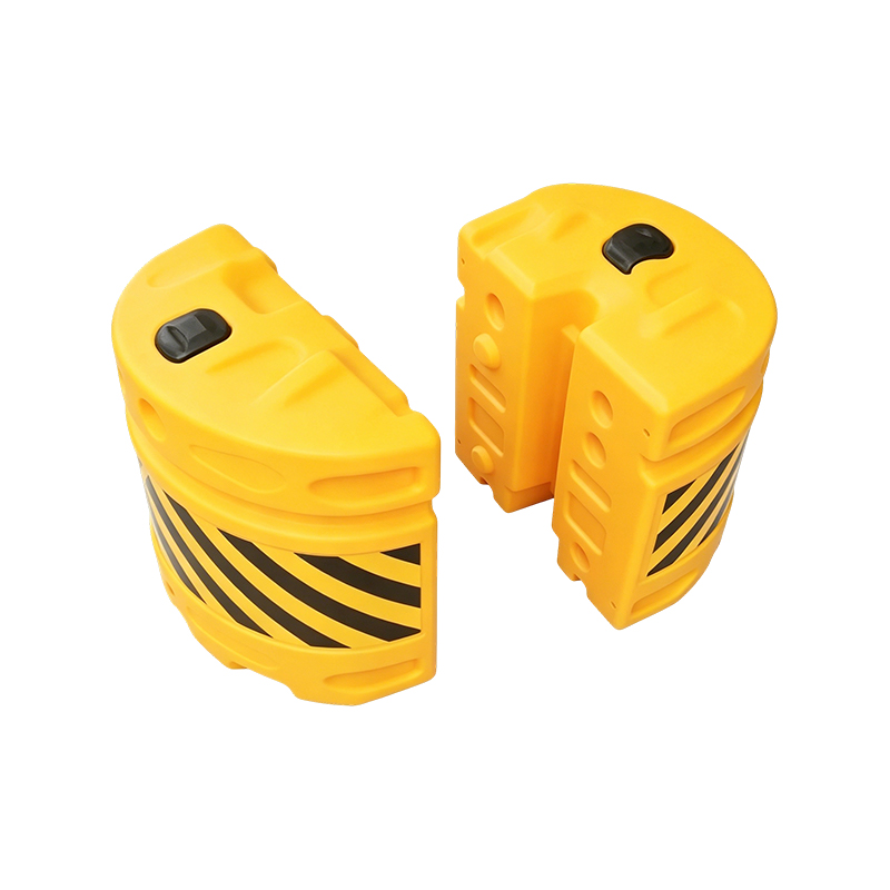 กระบอกป้องกันการกระแทกจราจร HDPE แบบรวมโมดูลาร์พร้อมแผ่นสะท้อนแสง