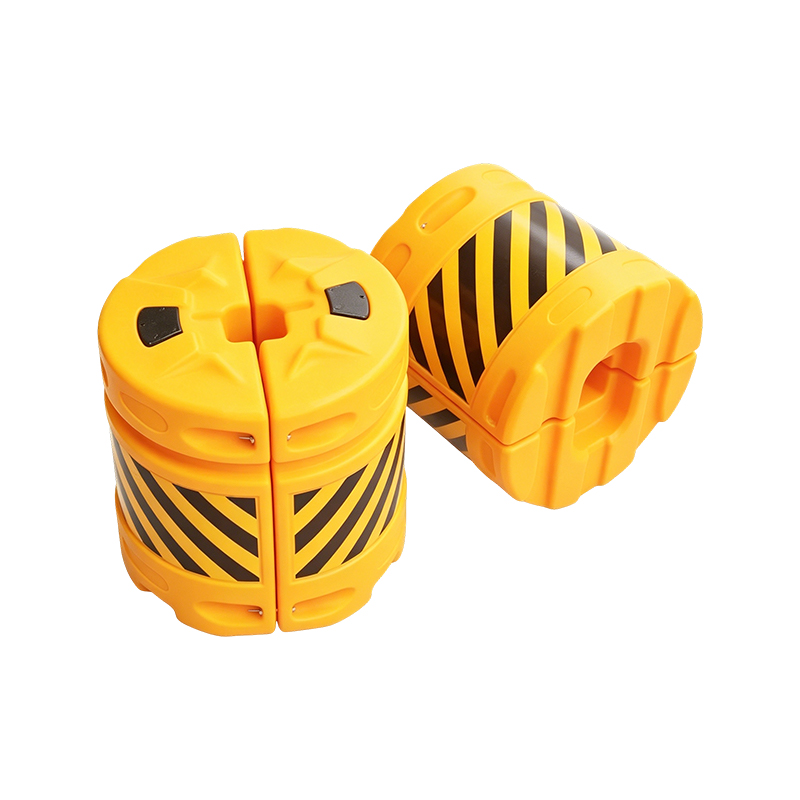 กระบอกป้องกันการกระแทกจราจร HDPE แบบรวมโมดูลาร์พร้อมแผ่นสะท้อนแสง