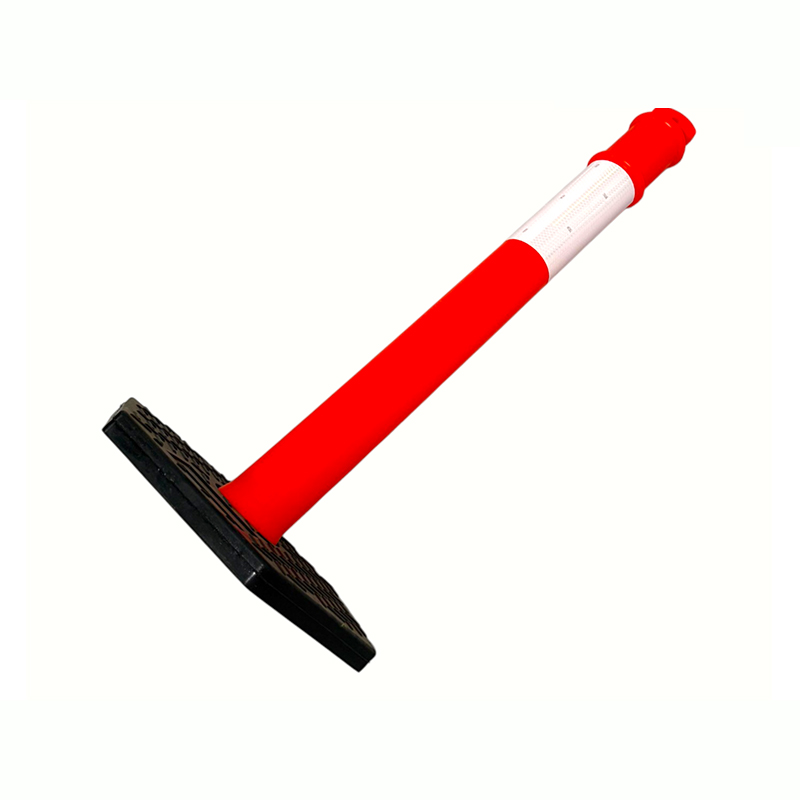 เสาเตือนการจราจรสำหรับงานหนักพร้อมที่จับด้านบน