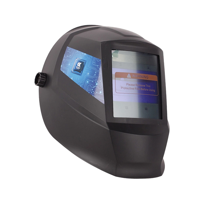 หมวกกันน็อคเชื่อมปรับแสงอัตโนมัติสีจริงหน้าต่างบานใหญ่