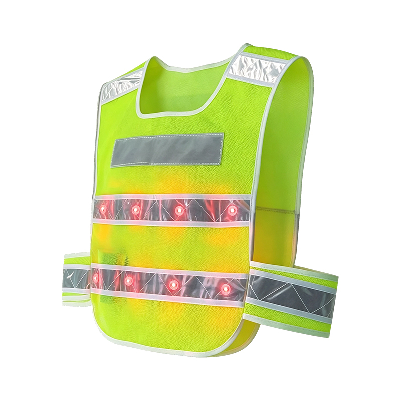 เสื้อชูชีพสะท้อนแสง LED แบบเรืองแสงที่ใช้งานอยู่