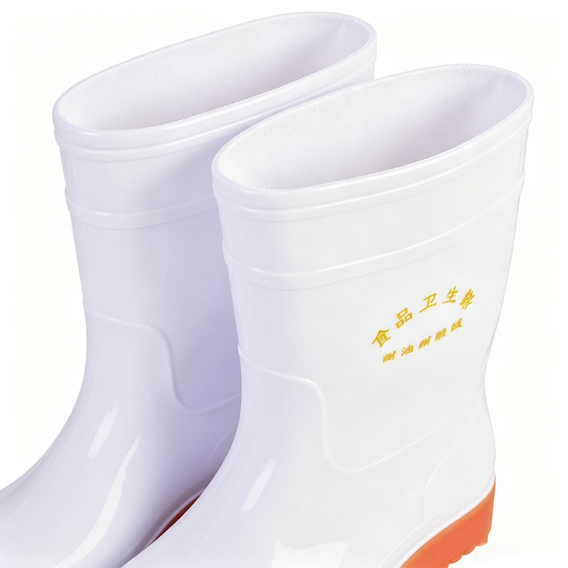 รองเท้าบูทกันฝน PVC สีขาวเกรดอาหาร