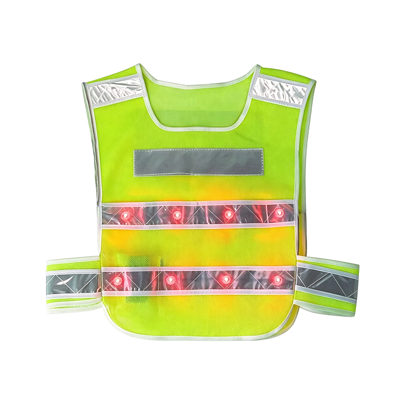เสื้อชูชีพสะท้อนแสง LED แบบเรืองแสงที่ใช้งานอยู่